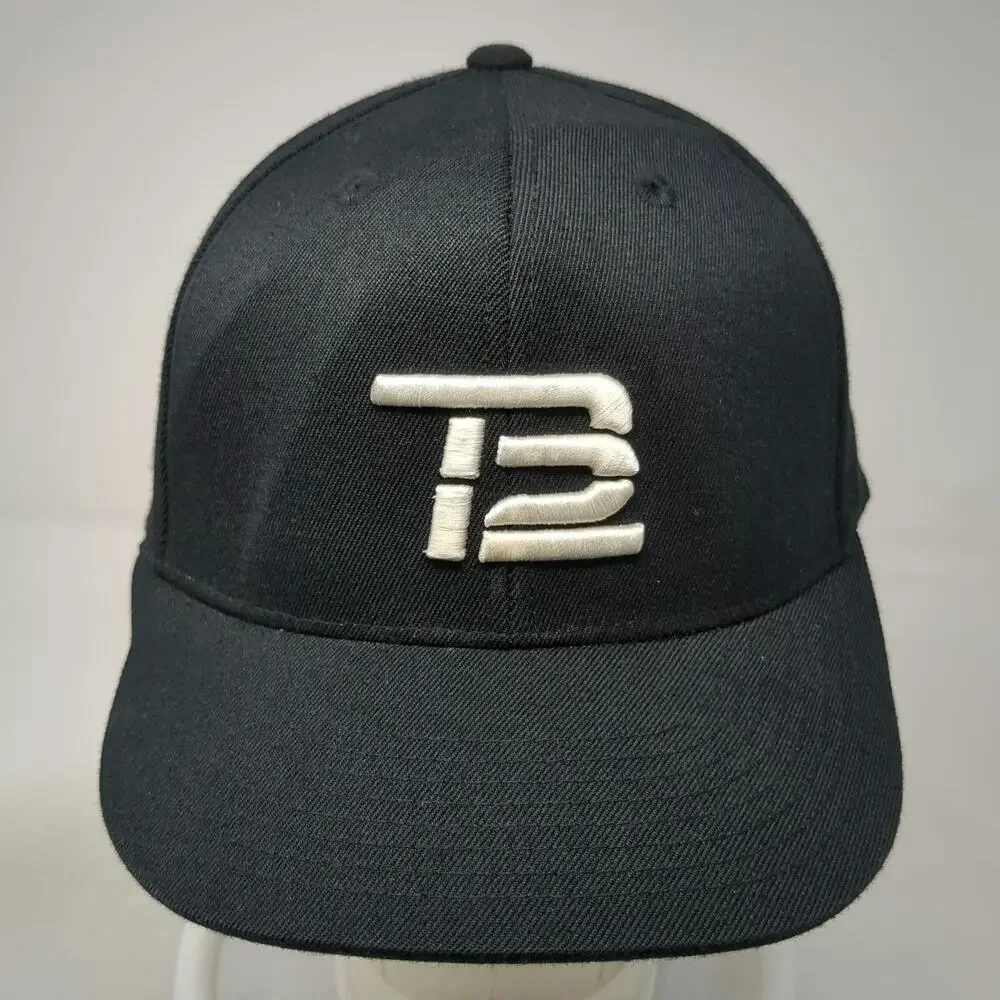 210 Fitted Baseball Cap Black 7 5/8 TB12 Logo Raised Embroidery Structured Hat